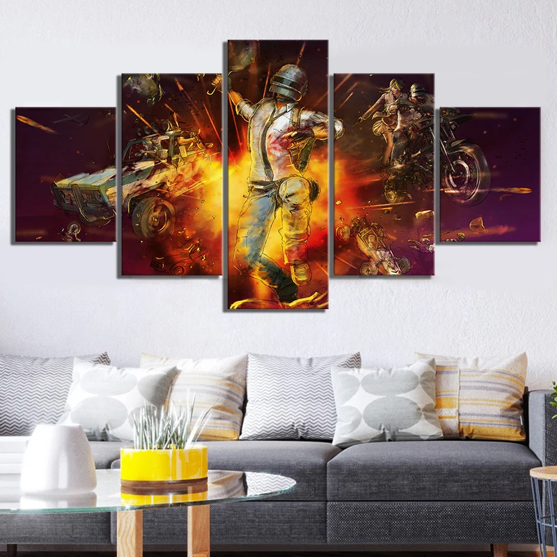 5 шт. HD мультфильм цифровые художественные картины Pubg эскиз видео игры постер