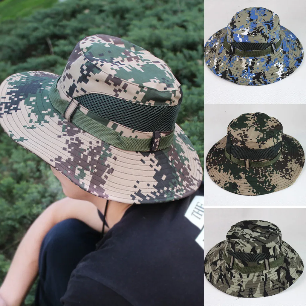 Модные камуфляжные Панамы в стиле милитари камуфляжная шляпа рыбака джунглях с