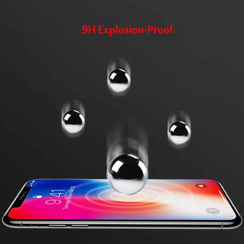 Закаленное стекло 2.5D с защитой от отпечатков пальцев для iPhone X XR XS Max 6 6s 7 8 plus