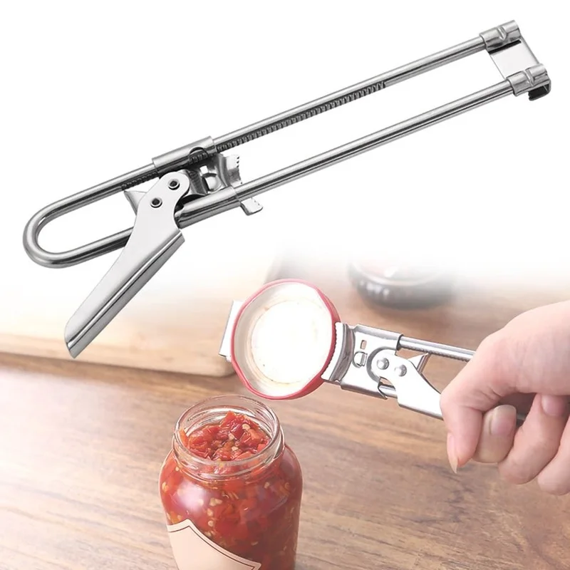 

1PCS Stainless Steel Multifunctional Can Opener Beer Bottle Opener Adjustable Manual Jar Master Opener Gripper Kitchen Supplies