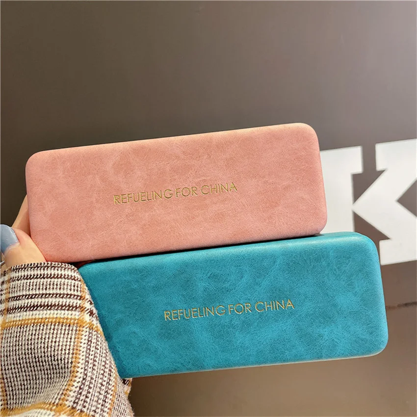 

1 Pcs Fashion Pink Suede Jelly Color Hardening Portable Retro Myopia Sun Eye Case Reading Glasses Storage Box Sunglasses Case