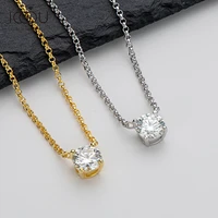 iogou 1 carat d color moissanite diamond pendant necklace 925 sterling silver high carbon simulated diamond engagement necklace