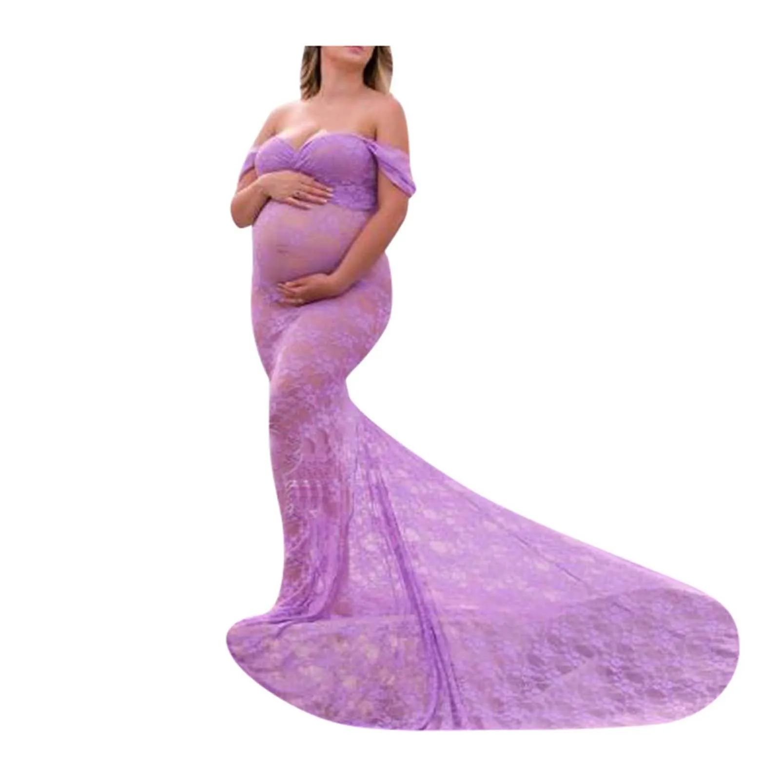 Dress Women Pregnant Photography Props Off Shoulder Sleeveless Maternity Maxi Pregnancy Clothes Vestidos платье Robe Femme | Мать и