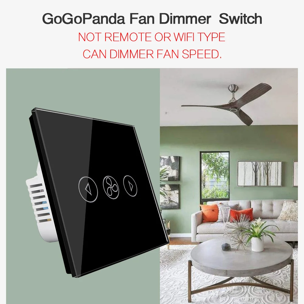 Новый ЕС Стандартный Вентилятор Диммер приложение Wi-Fi для Управление сенсорный