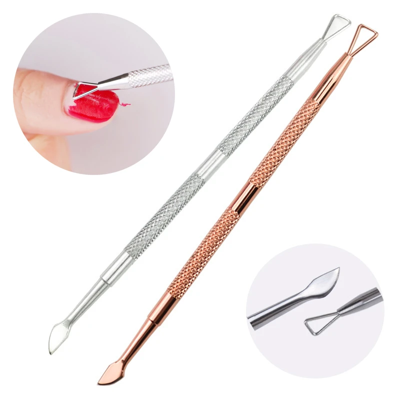 Приспособление для снятия лака ногтей из нержавеющей стали ручка с двойной