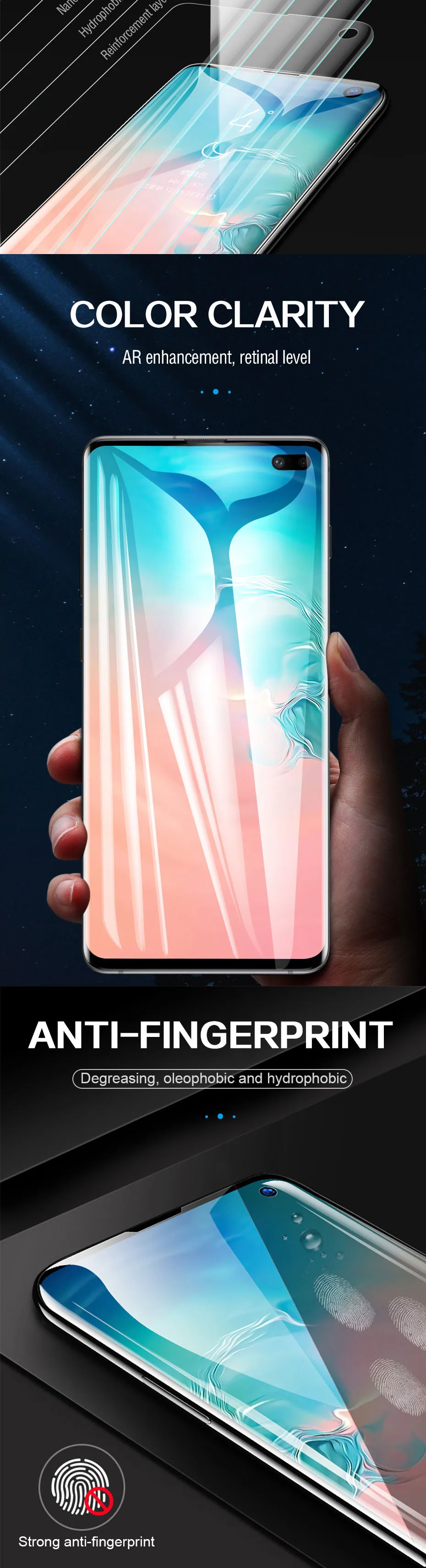 100D Защита экрана для samsung Galaxy S10 S9 S8 Plus S10e Note 9 8 Гидрогелевая пленка для samsung Note10 10Plus S10 Lite мягкая пленка