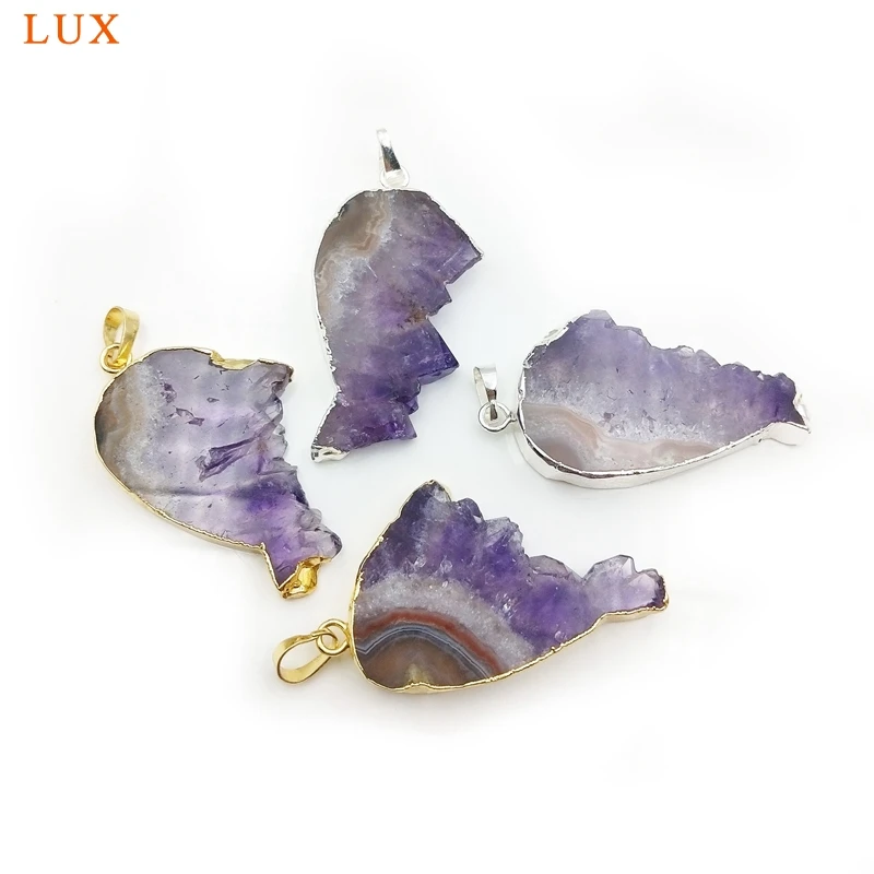 Подвеска из натурального искусственного кристалла позолоченные и серебряные