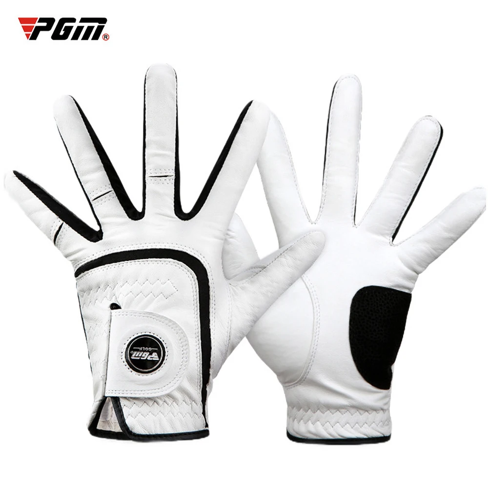 PGM Golf Gloves Men Left Right Hand Lambskin Sheepskin Anti-slip Granules with Ball Marker Golf Gloves