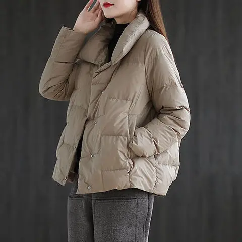 2023 New Autumn Winter Women Warm Cotton-padded Jacket Coat Female Vintage Outwear Solid Overcoats Parka Ladies Loose Tops H881
