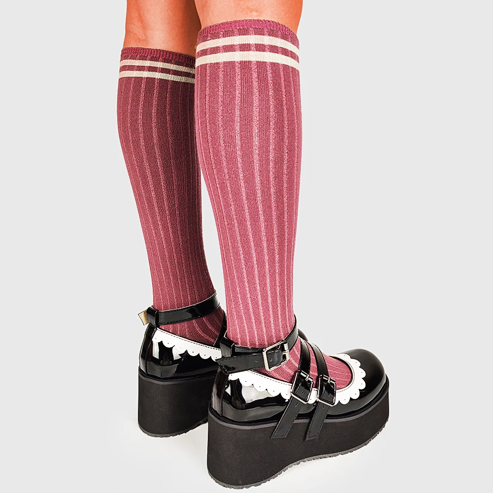 

Brand New For Dropship Sweet Lolita Style Gothic Cosplay Patchwork Wedges High Heels Mary Janes Pumps Platform Shoes Women