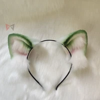 new green tea color cat ears hair hoop headwear hand made work for kc cosplay party game costume accessories custom made