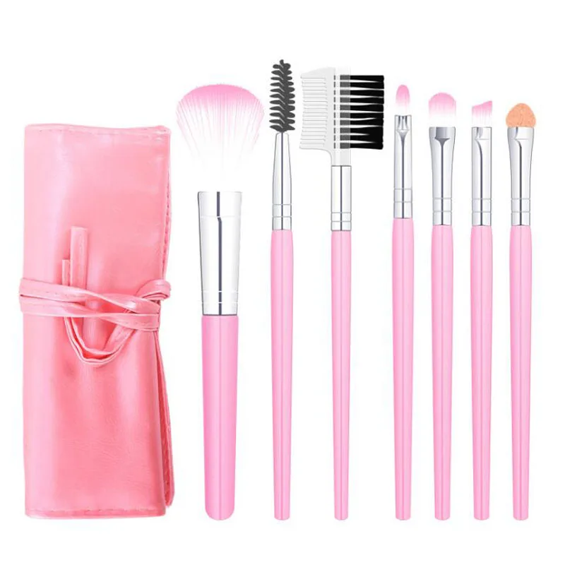 

New 7 pcs makeup brush set eyeshadow loose powder brush with PU bag beauty tools
