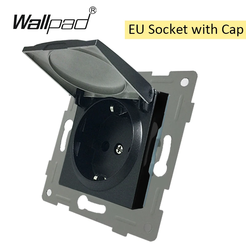 EU Socket with cap DIY ЕС функциональный ключ для модуля переключатель и гнездо с когтями крепления задней Wallpad L6 серии - Цвет: EU Socket with cap