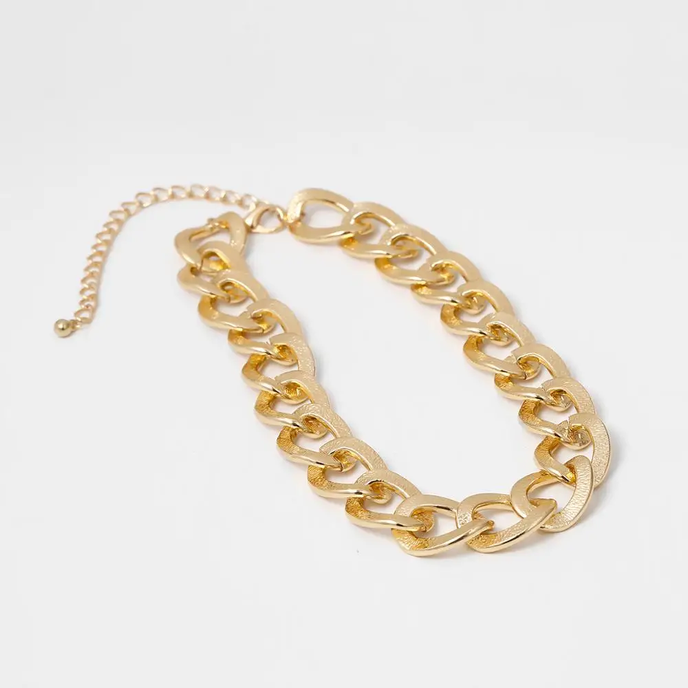 Женское колье чокер PuRui в стиле хип хоп золотистого цвета короткое ожерелье с