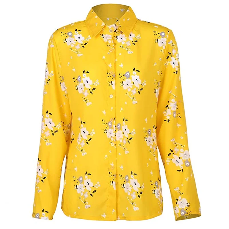 

2020 Autumn European and American Casual Printed Cardigan Lapel Blouse AT0069