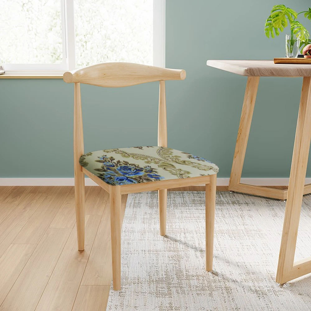 Printed Kitchen Stretch Dining Chair Cover Removable Elastic Seat Case Living Room Slipcover Jacquard Protector Covers | Дом и сад