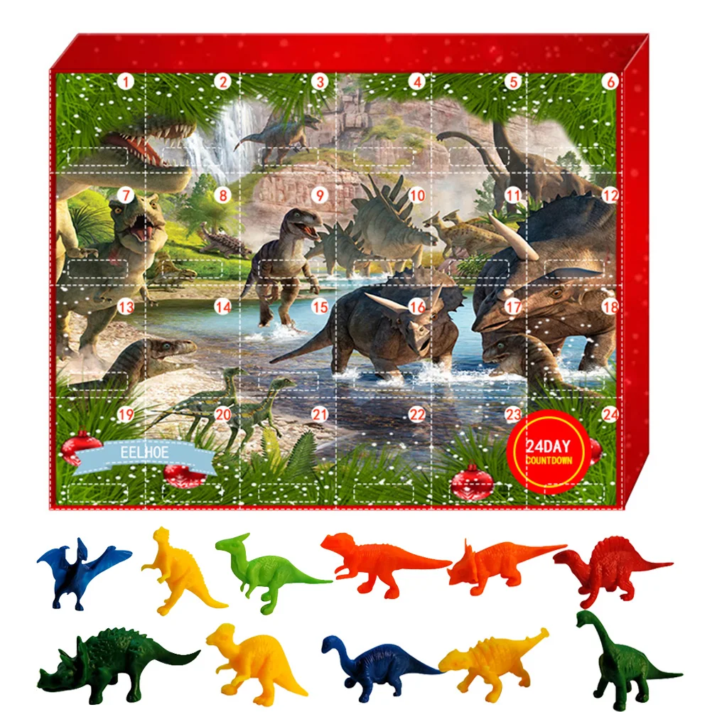 

Christmas Countdown Gift Set 24PCS Dinosaur Model Toy Christmas Holidays Gift for Children