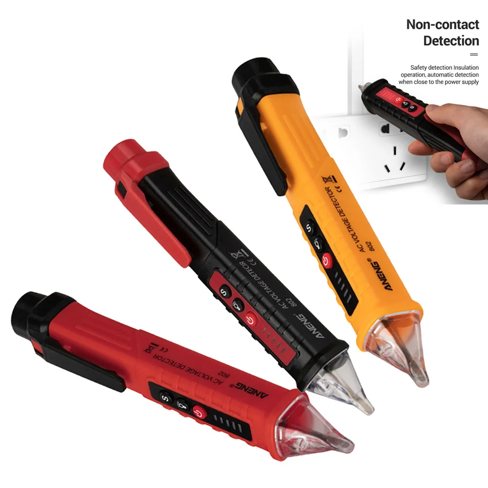 

12-1000V Portable Non-Contact AC Detector Tester Sensitivity Pen Style Electric Indicator LED Voltage Meter AC Voltage Detector