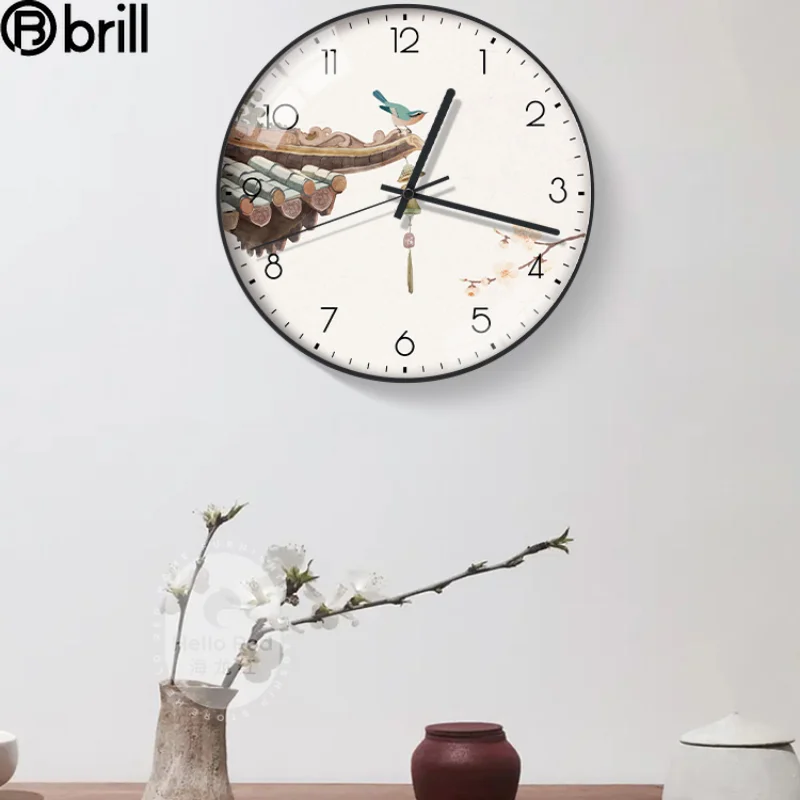 Japanese Style Wall Clock Modern Design Living Room Tempered Glass Wall Clock Canvas Reloj De Pared Horloge Zegar Scienny Klok