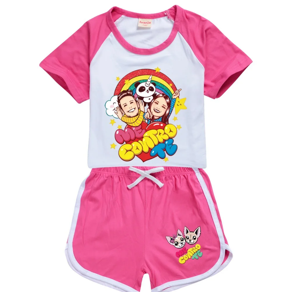 100 -170 Fashion Me Contro Te T-shirt Shorts Cartoon Casual Sports Suit Clothes for Toddler Girls Costumes for Kids Pajamas Suit