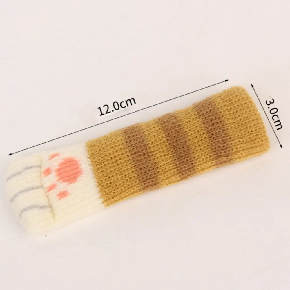 4pcs/set Chair Leg Cover Socks Cute Cat Paws Pattern Floor Protector Table Foot Knitting Anti-slip Door Handle |