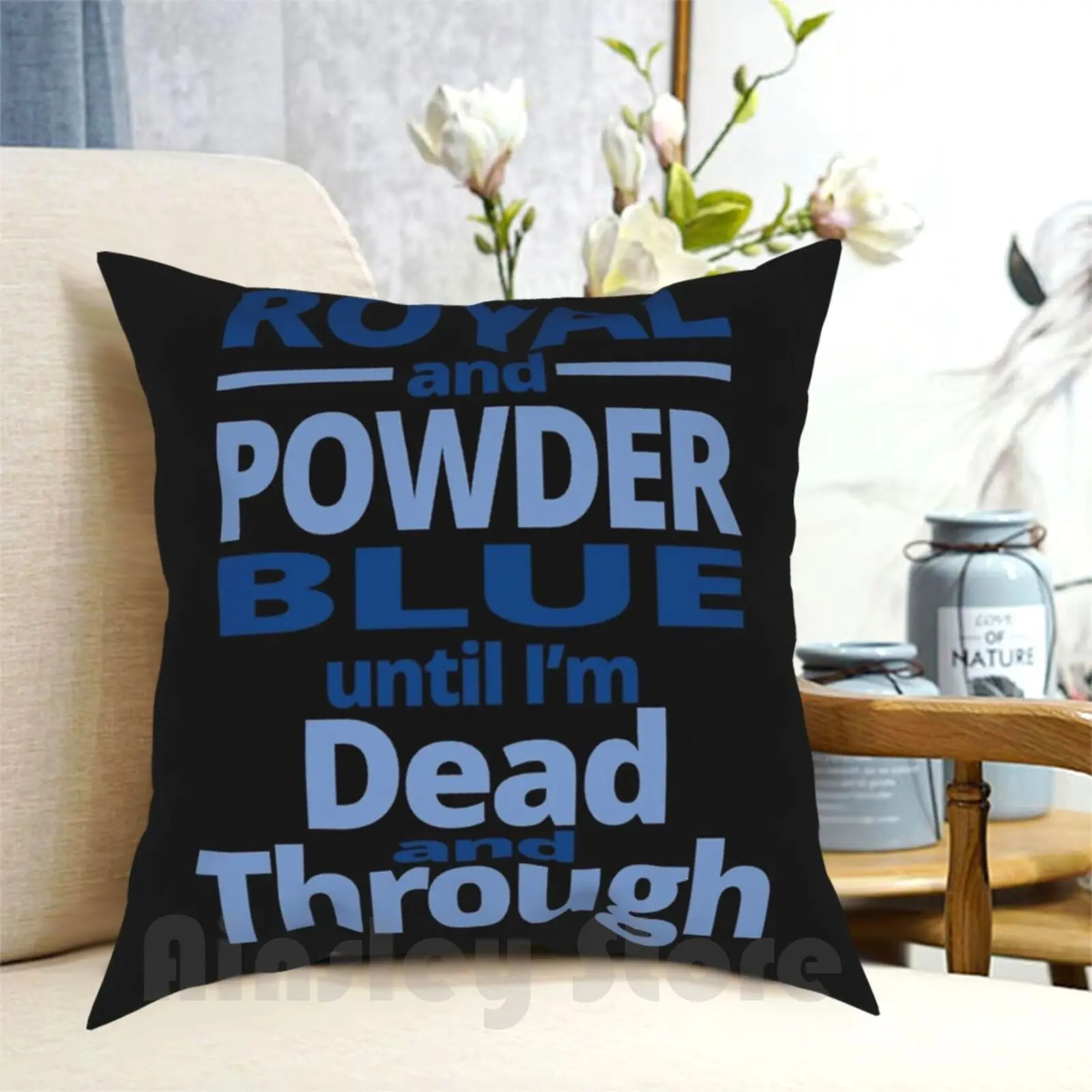 Королевский и порошковый Синий чехол-подушка с принтом домашняя мягкая диванная