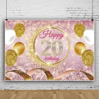 laeacco happy 20th birthday gold glitters balloons light bokeh background portrait personalized poster photographic backdrops