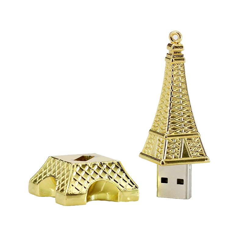 

USB2.0 Eiffel Tower Flash Drive USB U Disk 128gb 4gb 8gb Pen drive 64GB 32GB 16GB Memory Stick Metal Pendrive Building Gift