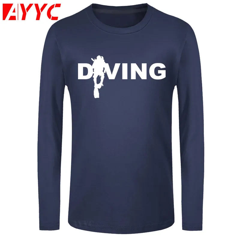 

AYYC long sleeve tee Comfortable men t shirt classical Scuba Dive funny t shirt men O Neck tshirt Top Thai quality