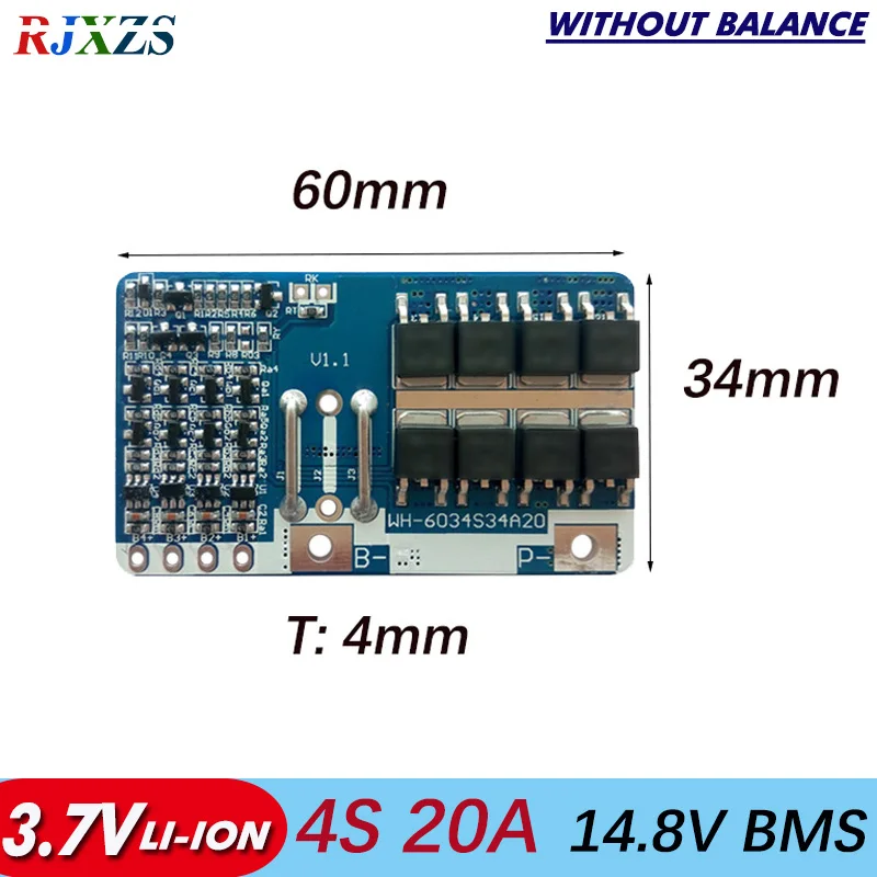 4S 20A 14 8 V li-ion BMS PCM Защитная плата батареи bms pcm с переключателем температуры для