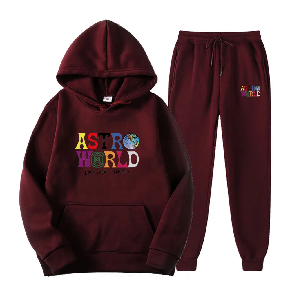 

Astroworld Printing Men's Clothing Fashion Trend Oversized Gothic Harajuku Hoodies Plus Pants Autumn Streetwear Men Hip Hop Sets