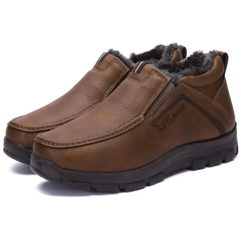 Мужские зимние ботинки до щиколотки мягкая удобная обувь для отца