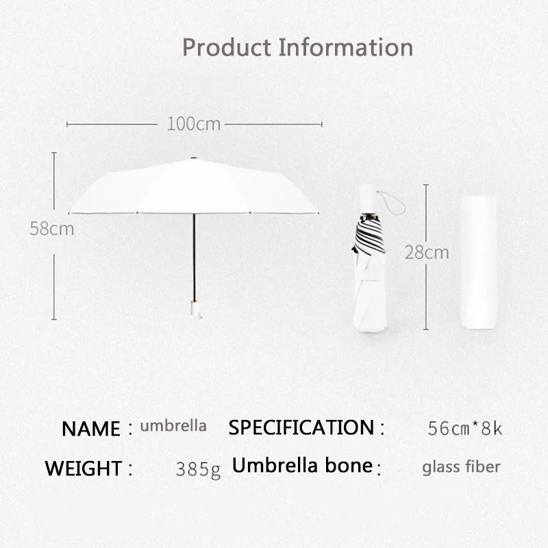 

Folding Sun Protection Anti-UV Pocket Umbrella Female Sunshade Rain Dual-Use Compact Portable Umbrella