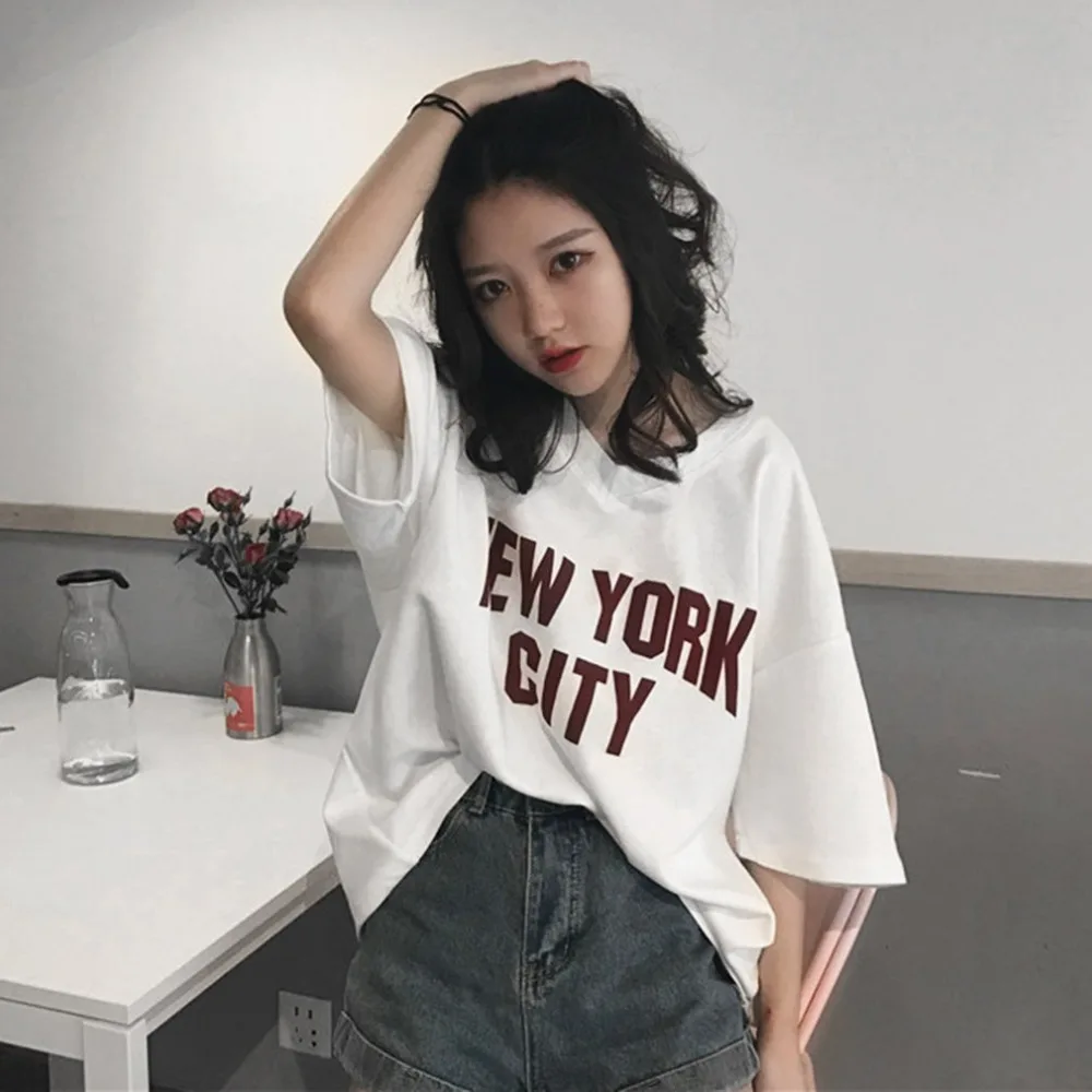 Летние свободные хлопковые белые футболки топы для девочек простая мягкая