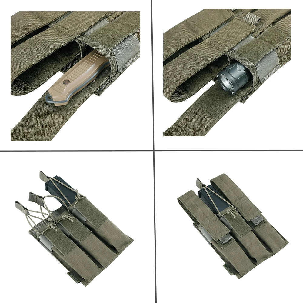 Отлично Элитные бизань Открытый тактический тройной KRISS/MP7 журнал нагрудная установка Охота Военная Molle аксессуары картридж сумки