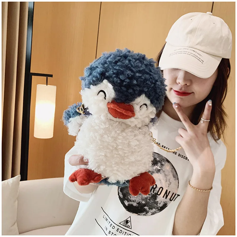 

High Quality Women Plush Bag Fashion Female Penguin Messenger Bag Designer Girl Shoulder Bag Totes