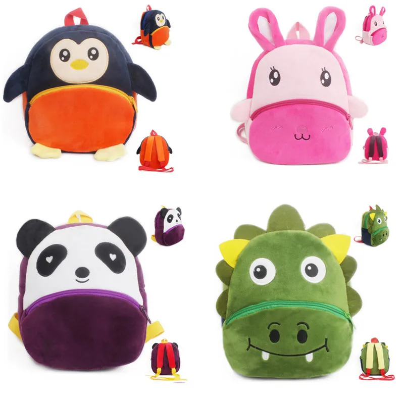 

2021 New Children's Cute Plush School Bag Kindergarten Student Backpack Animal Plush Backpack 3-4 Years Old Baby School Bag