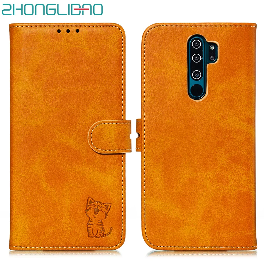 Кожаный чехол с 3d тиснением и милым котом для Xiaomi Redmi Note 8 Pro Магнитный бумажник Xiomi