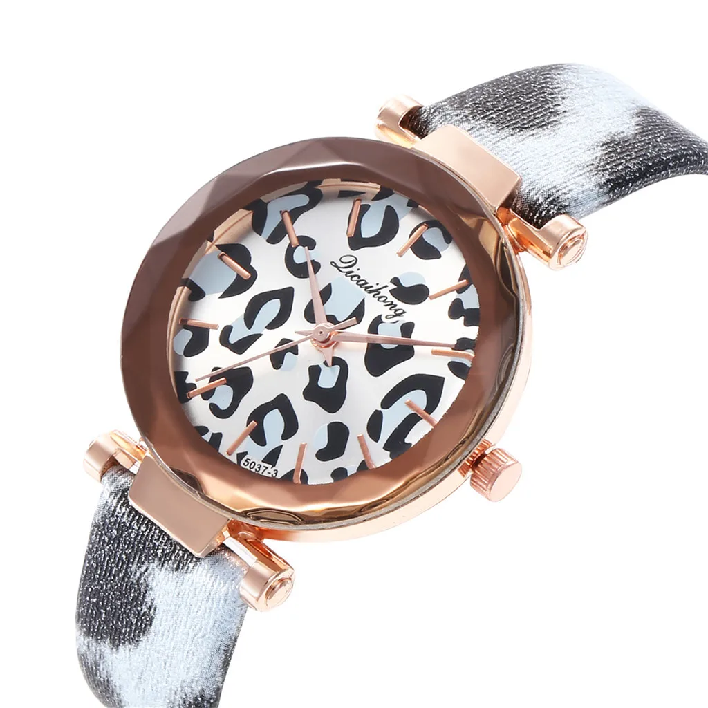 Женские Модные леопардовые наручные часы с ремешком женские часы-браслет |