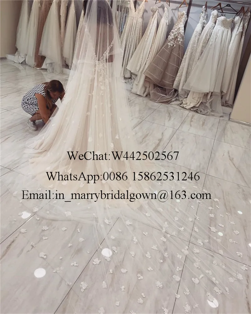 Женское свадебное платье ТРАПЕЦИЕВИДНОЕ ПЛАТЬЕ С 3d цветами V образным вырезом в