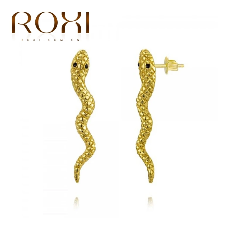 Серьги гвоздики ROXI в стиле панк с животным змеиным хрящиком для женщин и девушек