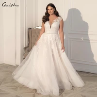 plus size a line wedding dresses 2022 classic off the shoulder beaded lace appliques bride gown button vestidos de novia