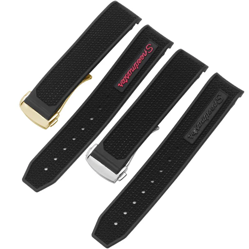 Водонепроницаемый силиконовый ремешок для часов черный браслет с откидной