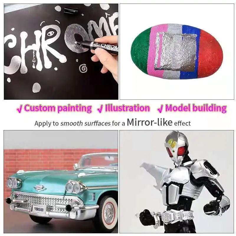 1 шт. серебристый/золотистый зеркальный маркер для самостоятельной покраски