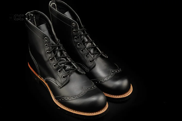Zapatos de hombre; Европейский стиль; Brock wind; повседневная черная рабочая одежда; короткие ботинки; Мужская и женская кожаная обувь в винтажном стиле; ботинки челси