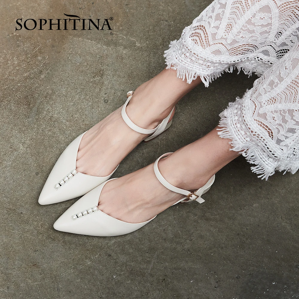 Туфли-лодочки SOPHITINA женские на низком квадратном каблуке элегантная обувь с