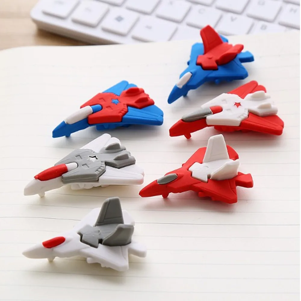 1 шт. креативный резиновый ластик в виде самолета мультяшная милая игрушка