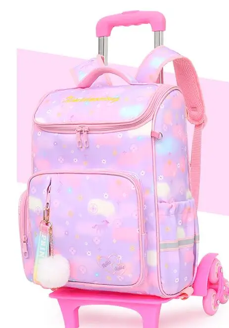 Детский рюкзак на колесиках для школы, сумки-тележки для школы сумка на колесиках для девочек, студентов