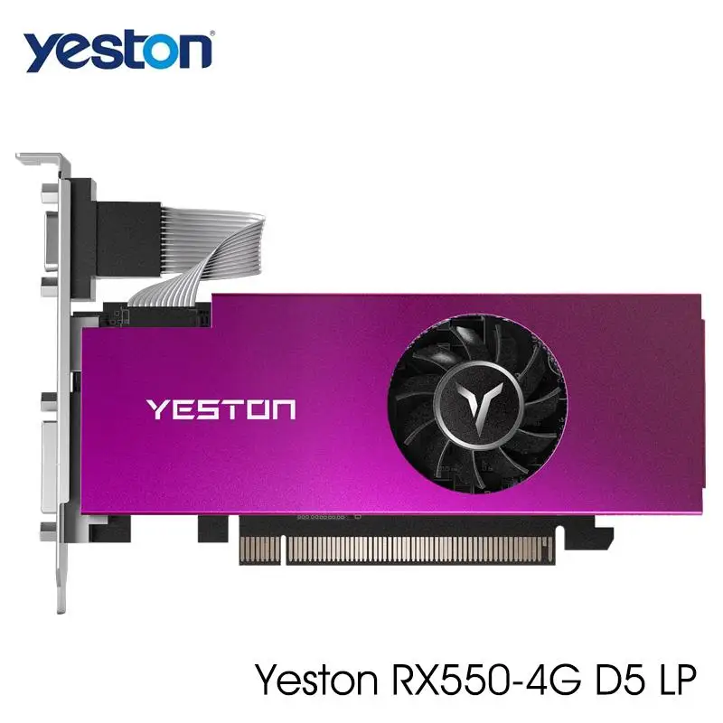 Verkaufen Yeston RX550 RX 550 4G D5 LP XL GPU 4GB GDDR5 128bit Desktop Computer PC Video Graphics Karten Unterstützung VGA/DVI-D/HDMI PCI-E 3,0