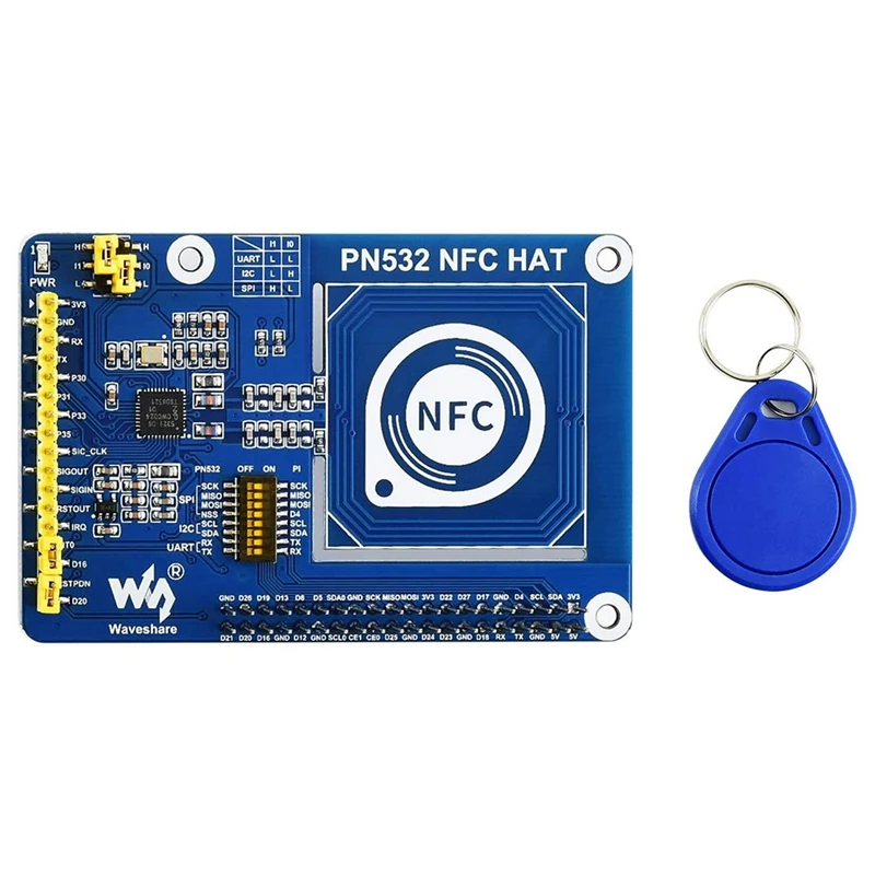 

Waveshare PN532 NFC HAT для Raspberry Pi с частотой 13,56 МГц, поддерживает три интерфейса связи I2C SPI и UART